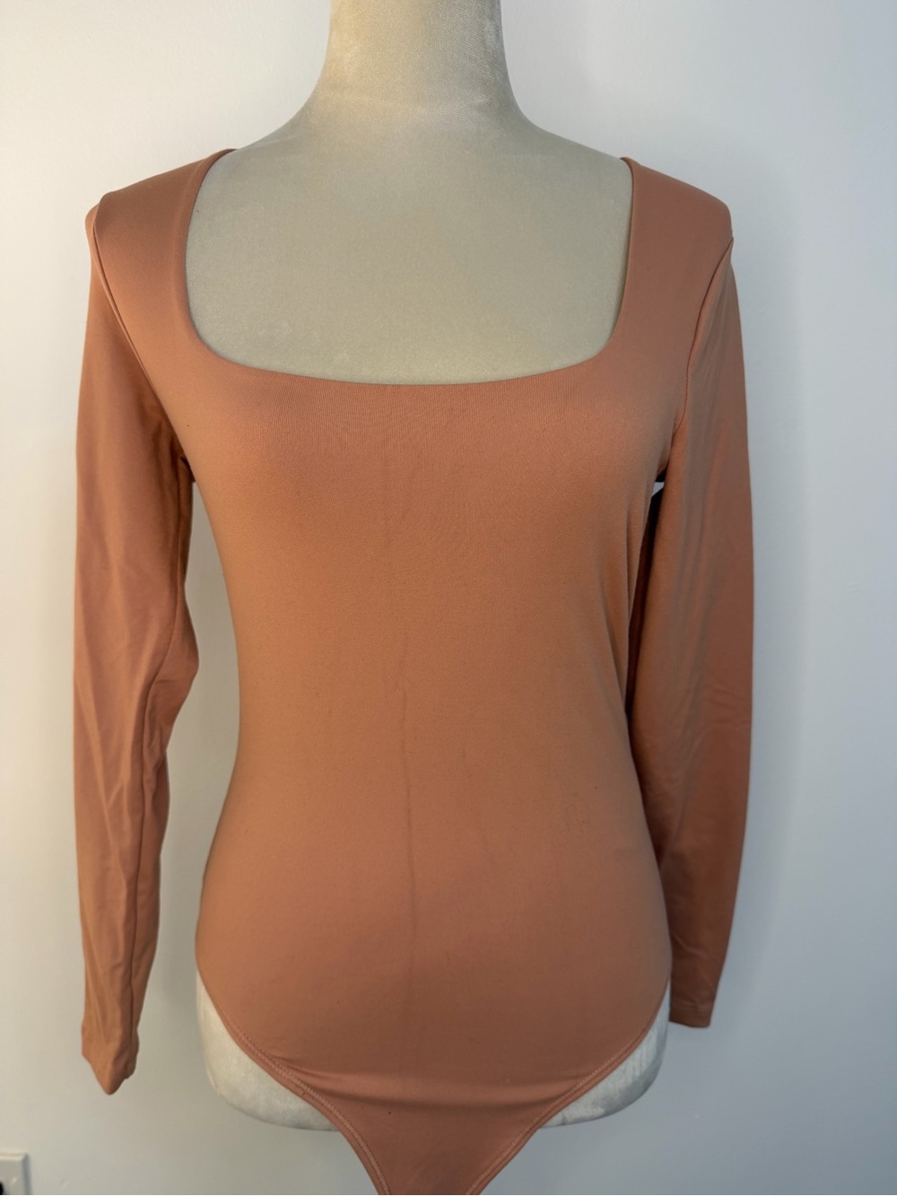 Like New! Abercrombie&Fitch Square Neck Long Sleeve Terracotta Bodysuit Size S